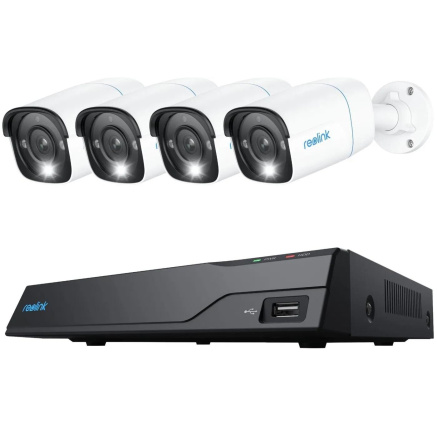 REOLINK bezpečnostní kamerový set NVS8-8MB4, RLK8-800B4, 4x Kamera, 8MP, 2TB