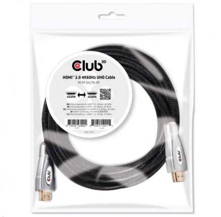 Club3D Kabel HDMI 2.0, High Speed 4K60Hz UHD (M/M), 5m Club3D Kabel HDMI 2.0, High Speed 4K60Hz UHD (M/M), 5m