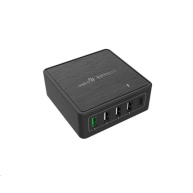 WG - Síťová nabíječka 5x USB 60W, 1x USB-A QC 3.0 + 3x USB-A Smart IC + 1x USB-C PD, černá