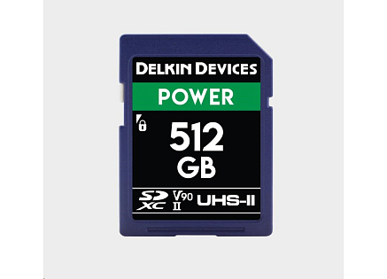 Delkin SD Power 2000X UHS-II U3 (V90) R300/W250 512GB Delkin SD Power 2000X UHS-II U3 (V90) R300/W250 512GB