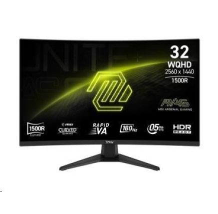 MSI LCD MAG 321CQF E18, 31.5",  2560x1440, Rapid VA, 0,5 ms, VESA 100x100, Black