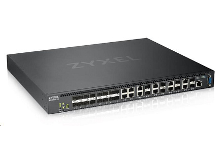 Zyxel XS3800-28 28-port 10GbE L2+ Managed Switch, MultiGig, 16x 10GbE SFP+, 4x 10GbE RJ45, 8x 10G RJ45/SFP+ combo