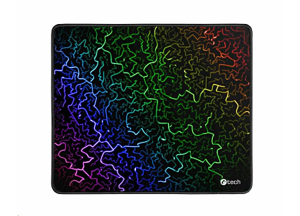 C-TECH Herní podložka pod myš ANTHEA ARC, barevná, pro gaming, 320x270x4mm, obšité okraje