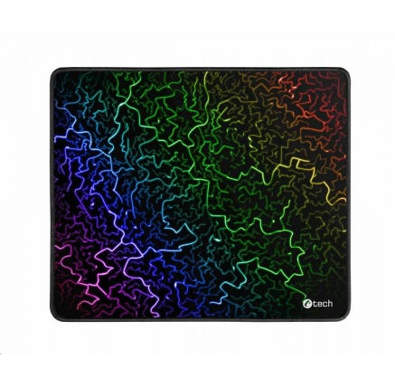C-TECH Herní podložka pod myš ANTHEA ARC, barevná, pro gaming, 320x270x4mm, obšité okraje