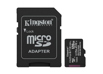 Kingston MicroSDXC karta 128GB microSDXC Industrial C10 A1 pSLC Card + SD Adapter Kingston MicroSDXC karta 128GB microSDXC Industrial C10 A1 pSLC Card + SD Adapter