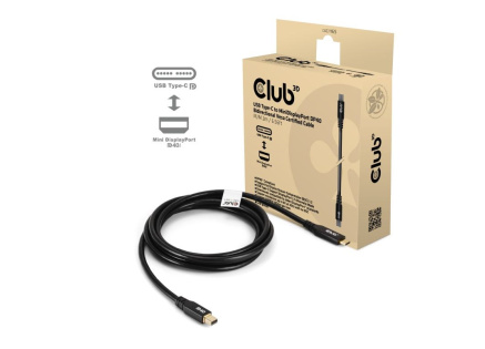 Club3D Kabel USB-C na MiniDisplayPort 2.1, 8K30Hz, DSC1.2, UHBR10, 2m