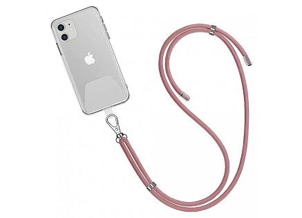 WG - Crossbody lace strap / transparent / soft pink