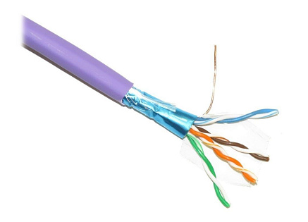 FTP kabel PlanetElite, Cat5E, drát, LS0H, Dca, fialový, 305m
