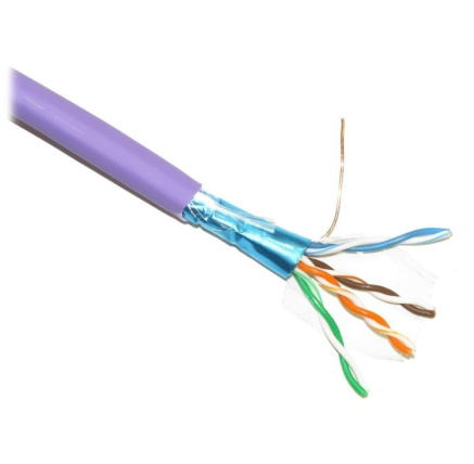 FTP kabel PlanetElite, Cat5E, drát, LS0H, Dca, fialový, 305m FTP kabel PlanetElite, Cat5E, drát, LS0H, Dca, fialový, 305m