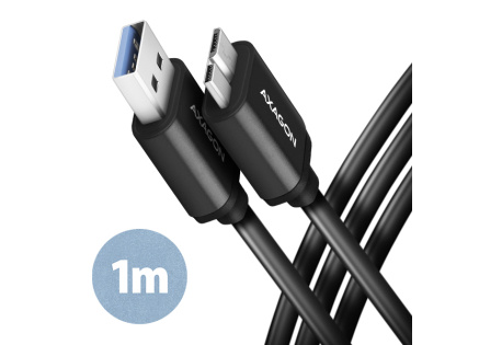 AXAGON BUMM3-AM10AB, SPEED kabel Micro-B USB USB-A, 1m, USB 3.2 Gen 1, 3A, ALU, tpe, černý AXAGON BUMM3-AM10AB, SPEED kabel Micro-B USB USB-A, 1m, USB 3.2 Gen 1, 3A, ALU, tpe, černý