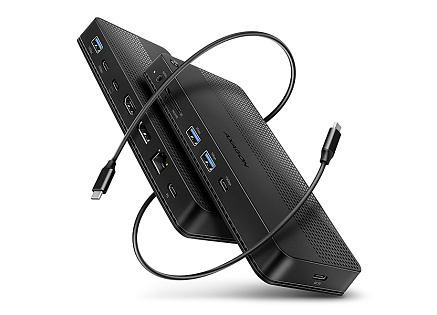 AXAGON HMC-U4, USB4 40Gbps dock, 3x USB-A, 2x USB-C, HDMI & DP 8K/30Hz, RJ-45, SD/mSD, audio, PD 100W, kabel USB-C 80cm