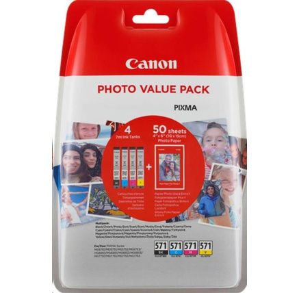 CANON CARTRIDGE CLI-571 C/M/Y/BK MULTI-PACK pro PIXMA MG575x, MG685x, MG775x, TS505x, TS605x, TS805x, TS905x (297 str.) CANON CARTRIDGE CLI-571 C/M/Y/BK MULTI-PACK pro PIXMA MG575x, MG685x, MG775x, TS505x, TS605x, TS805x, TS905x (297 str.)