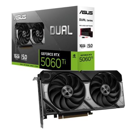 ASUS VGA NVIDIA GeForce RTX 5060 Ti DUAL 16G, 16GB GDDR7, 3xDP, 1xHDMI