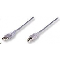 MANHATTAN Kabel USB 2.0 A-B propojovací 3m (stříbrný)