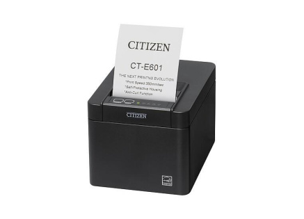 Citizen CT-E601, USB, 8 dots/mm (203 dpi), cutter, black