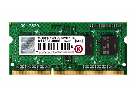 TRANSCEND SODIMM DDR3 4GB 1600MHz 1Rx8 CL11 TRANSCEND SODIMM DDR3 4GB 1600MHz 1Rx8 CL11