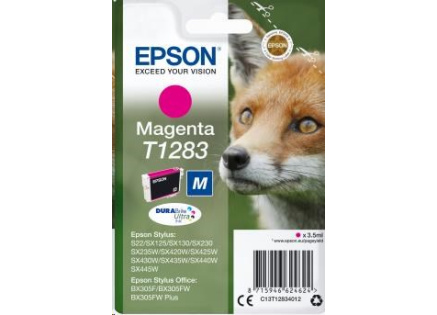 EPSON ink bar Singlepack "Liška" Magenta T1283 DURABrite Ultra Ink (3,5 ml)