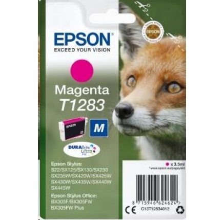 EPSON ink bar Singlepack "Liška" Magenta T1283 DURABrite Ultra Ink (3,5 ml)