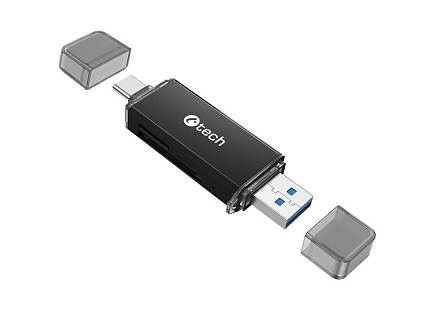 C-TECH čtečka karet UCR-02-AL, USB 3.0 TYPE A/ TYPE C, SD/micro SD C-TECH čtečka karet UCR-02-AL, USB 3.0 TYPE A/ TYPE C, SD/micro SD