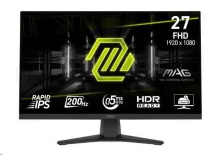 MSI LCD MAG 272F, 27", IPS, FHD, 200Hz, 0,5ms, Black