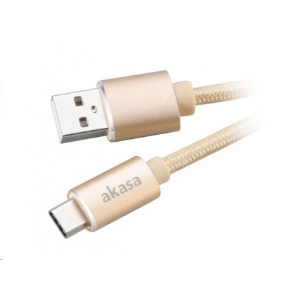 AKASA kabel USB 2.0 Type-C na USB Type-A, 100cm, zlatý