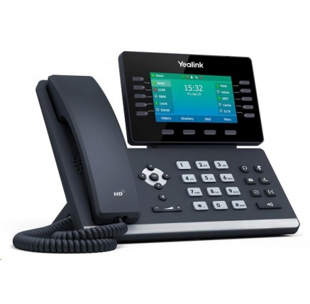 Yealink SIP-T54W IP telefon, 4,3" 480x272 LCD, 27 prog tl.,2x10/100/1000,Wi-Fi, Bluetooth,PoE,16xSIP, 1xUSB,bez adaptéru