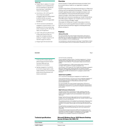 HPE Windows Server 2025 Remote Desktop Service 50 Users CAL