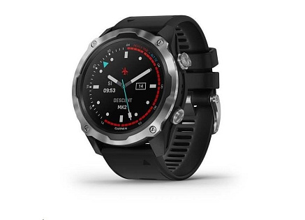 Garmin Descent Mk2 Sapphire, Silver/Black band