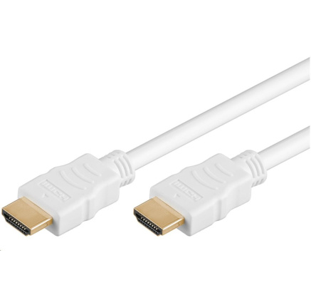 PremiumCord HDMI High Speed + Ethernet kabel, zlacené konektory, 1m, bílý PremiumCord HDMI High Speed + Ethernet kabel, zlacené konektory, 1m, bílý