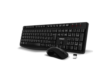EVOLVEO Set klávesnice a myši K1050, Bezhrátové 2.4GHz, CZ+SK, černá