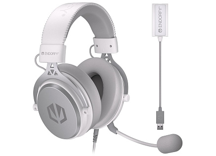 ENDORFY Sluchátka Viro Plus USB Onyx White, 3.5mm jack, USB, bílá