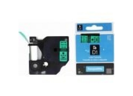 Xerox kompatibilní páska s DYMO, 45019 S0720590, 12mm x 7m, černý tisk / zelený podklad, D1 - ALLPRINT