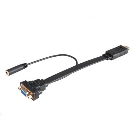 AKASA kabel HDMI na VGA, s audio kabelem, 20cm, černý
