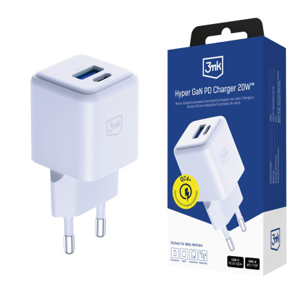 3mk síťová nabíječka Hyper GaN Charger 20W, bílá 3mk síťová nabíječka Hyper GaN Charger 20W, bílá
