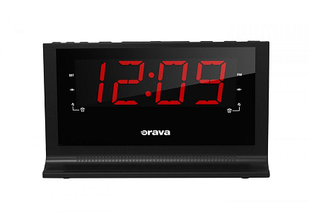 Orava RBD-612 radiobudík, LED displej, FM rádio, záložní napájení, SNOOZE, SLEEP, buzení rádiem, černá