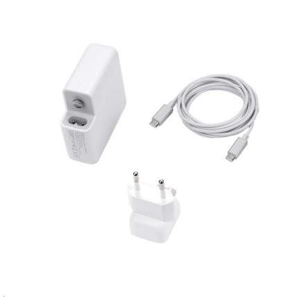 COTECi USB-C Power adaptér pro MacBook s C-C kabelem 2m 61W, bílá