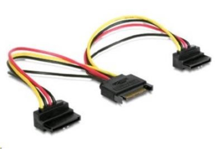 GEMBIRD Kabel SATA napájecí rozdvojka 2x SATA 90°, 15cm