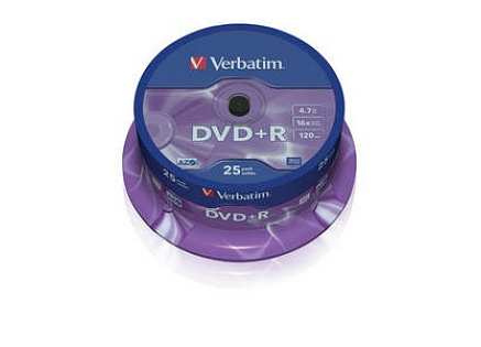 VERBATIM DVD+R(25-Pack)Spindle/General Retail/16x/4.7GB