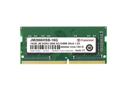 TRANSCEND SODIMM DDR4 16GB 2666MHz 2Rx8 1Gx8 CL19 1.2V