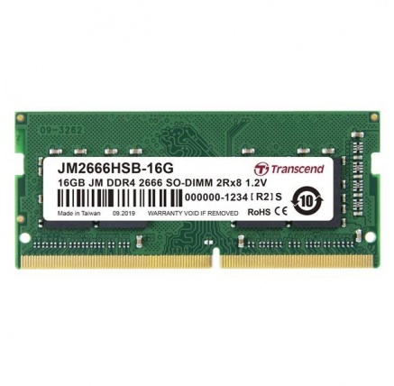 TRANSCEND SODIMM DDR4 16GB 2666MHz 2Rx8 1Gx8 CL19 1.2V
