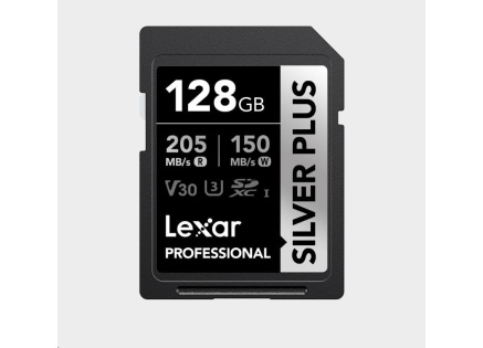 Lexar SDXC Professional SILVER Plus 1066x UHS-I/U3/A2/4K R205/W150 (V30) 128GB Lexar SDXC Professional SILVER Plus 1066x UHS-I/U3/A2/4K R205/W150 (V30) 128GB