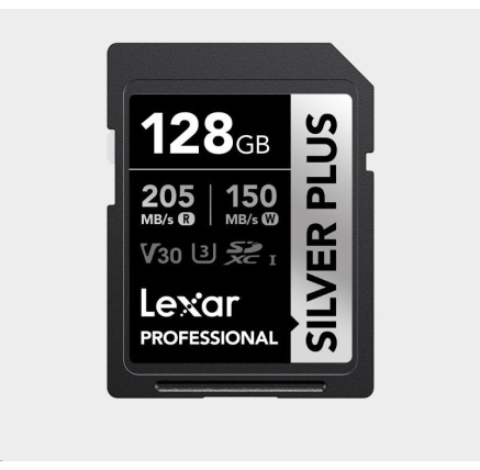 Lexar SDXC Professional SILVER Plus 1066x UHS-I/U3/A2/4K R205/W150 (V30) 128GB Lexar SDXC Professional SILVER Plus 1066x UHS-I/U3/A2/4K R205/W150 (V30) 128GB