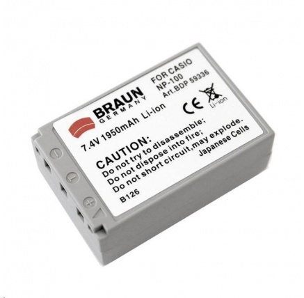 Braun akumulátor CASIO NP-100, 1950mAh