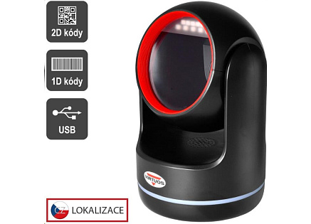 Virtuos CCD 2D čtečka Virtuos HT-861A, stacionární, USB, černá