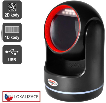 Virtuos CCD 2D čtečka Virtuos HT-861A, stacionární, USB, černá