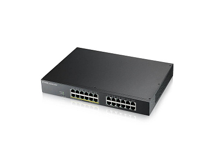 Zyxel GS1915-24EP, 24-port GbE, 12 port PoE, 130 Watt 802.3at, rackmount, fanless, Smart hybrid mode Switch, standalone