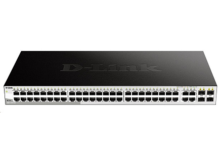 D-Link DGS-1210-52 52-port Gigabit Smart+ Switch, 48x GbE, 4x RJ45/SFP, fanless