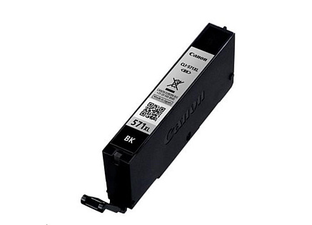 CANON CARTRIDGE CLI-571BK XL černá pro PIXMA MG575x, MG685x, MG775x, TS505x, TS605x, TS805x, TS905x (5565 str.)