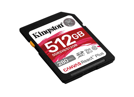 Kingston SDXC karta 512GB Canvas React Plus, UHS-II, U3, V60, R:280/W:150MB/s