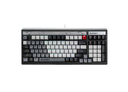A4tech Bloody B950 podsvícená mechanická herní klávesnice RGB, Brown Switch, USB, CZ,  šedá